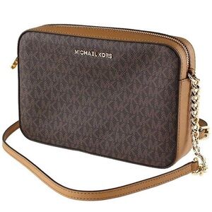Michael Kors Women’s Brown Monogram Adjustable Strap Crossbody/Shoulder Bag |NEW